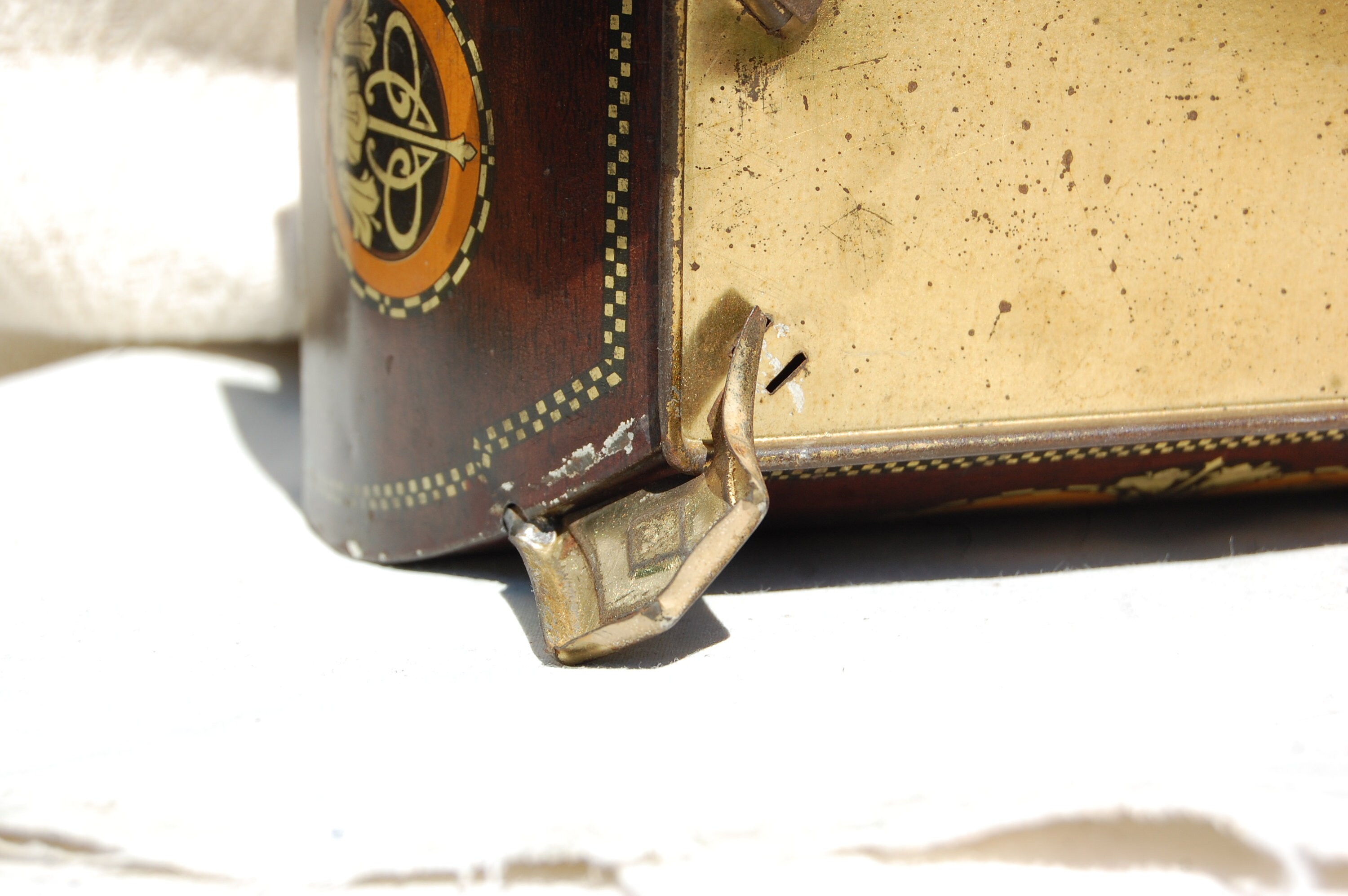 Vintage Tea Caddy Tin Nouveau Antique Tin Box Brown Boho Box Etsy