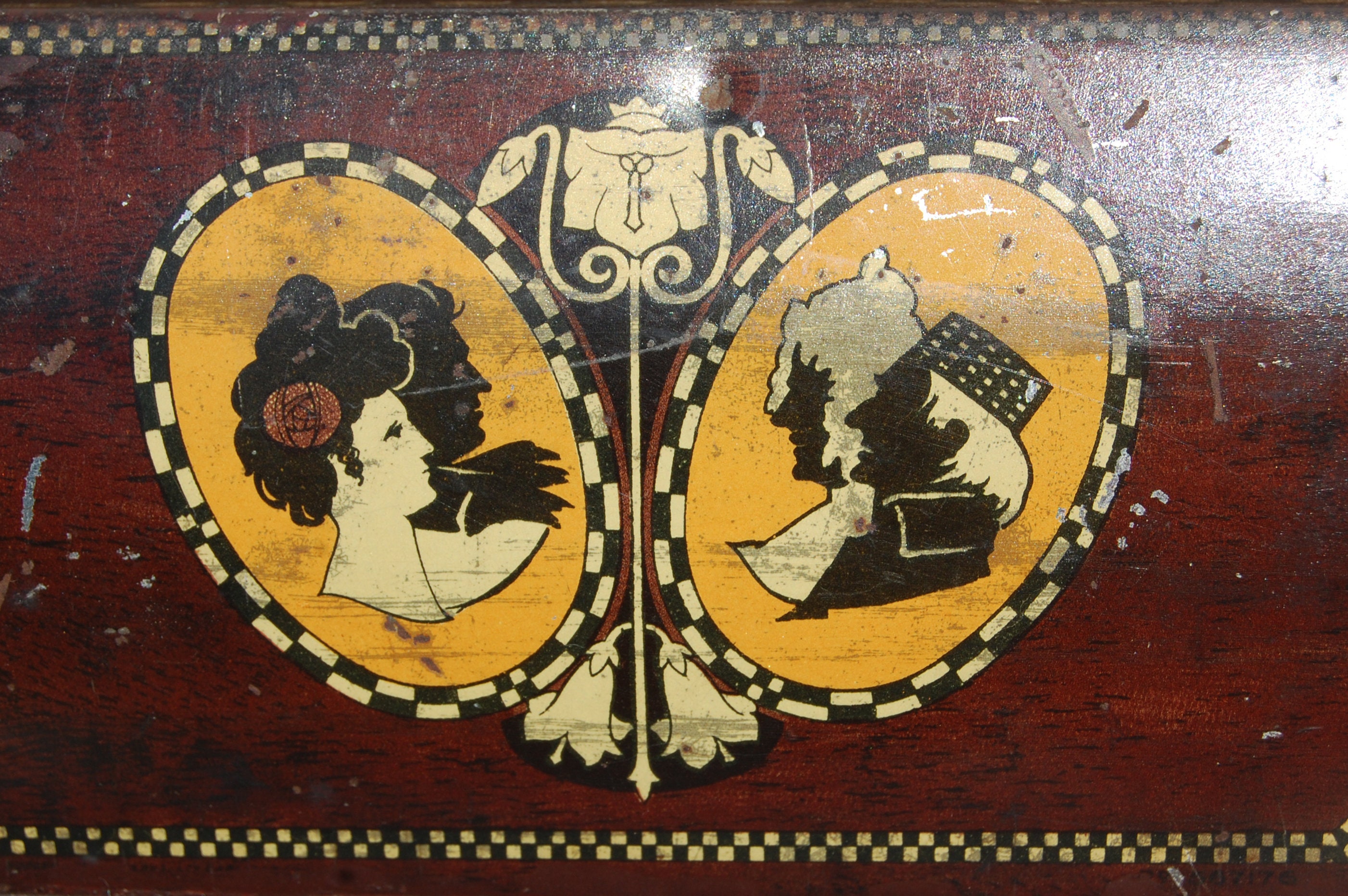 Vintage Tea Caddy Tin Nouveau Antique Tin Box Brown Boho Box Etsy