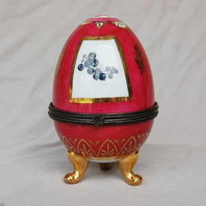 Die Regal Porzellan große eiförmige Schmuckschatulle, große Schmuckschatulle, eiförmige Schmuckschatulle, Eiverzierung