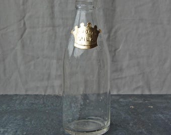 Vintage Coronet mjölkflaska, gammal flaska, vintage heminredning, gamla mjölkflaskor