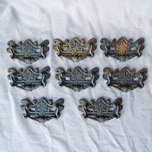 Victorian Gilt Brass Drawer Pulls, Victorian Cabinet Handles