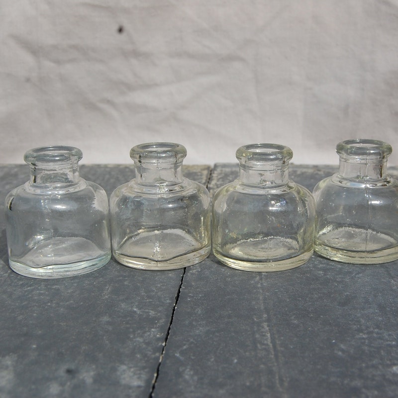Old Glass Inkwell - Etsy