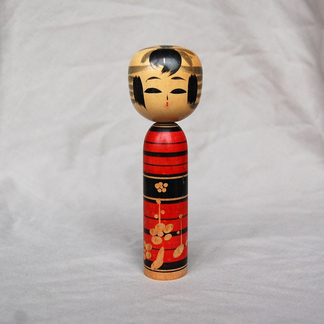 Vintage Japanese Kokeshi Dolls Japanese Wooden Kokeshi Dolls Etsy