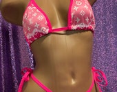 Exotic Dancewear 2 piece stripper string thong bikini
