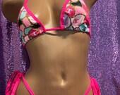 Exotic Dancewear 2 piece stripper string thong bikini