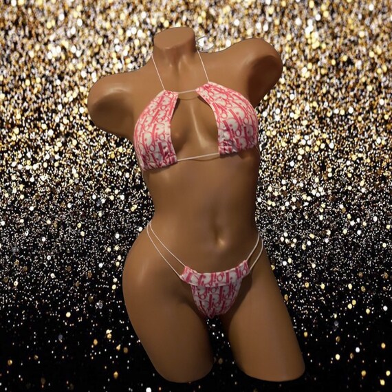 Exotic Dancewear Adjustable Two Piece with Rhinestones