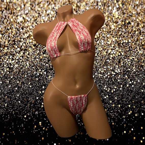 Exotic Dancewear Adjustable Two Piece with Rhinestones