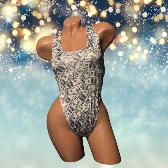 Exotic Dancewear Adjustable Bodysuit with Rhinestones