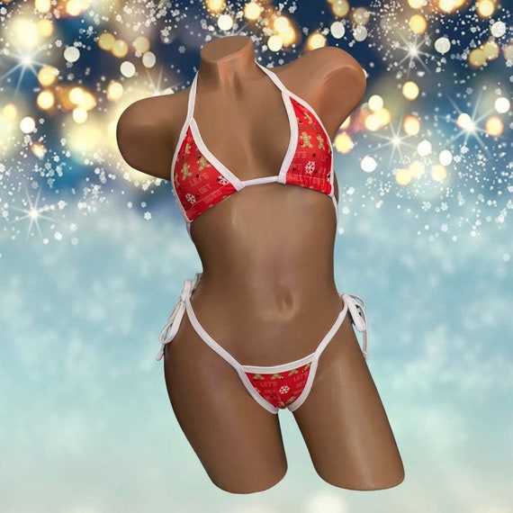 Exotic Dancewear Two Piece Adjustable Thong Set with Rhinestones