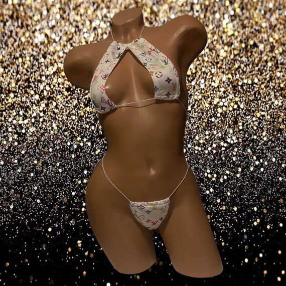 Exotic Dancewear Adjustable Two Piece with Rhinestones