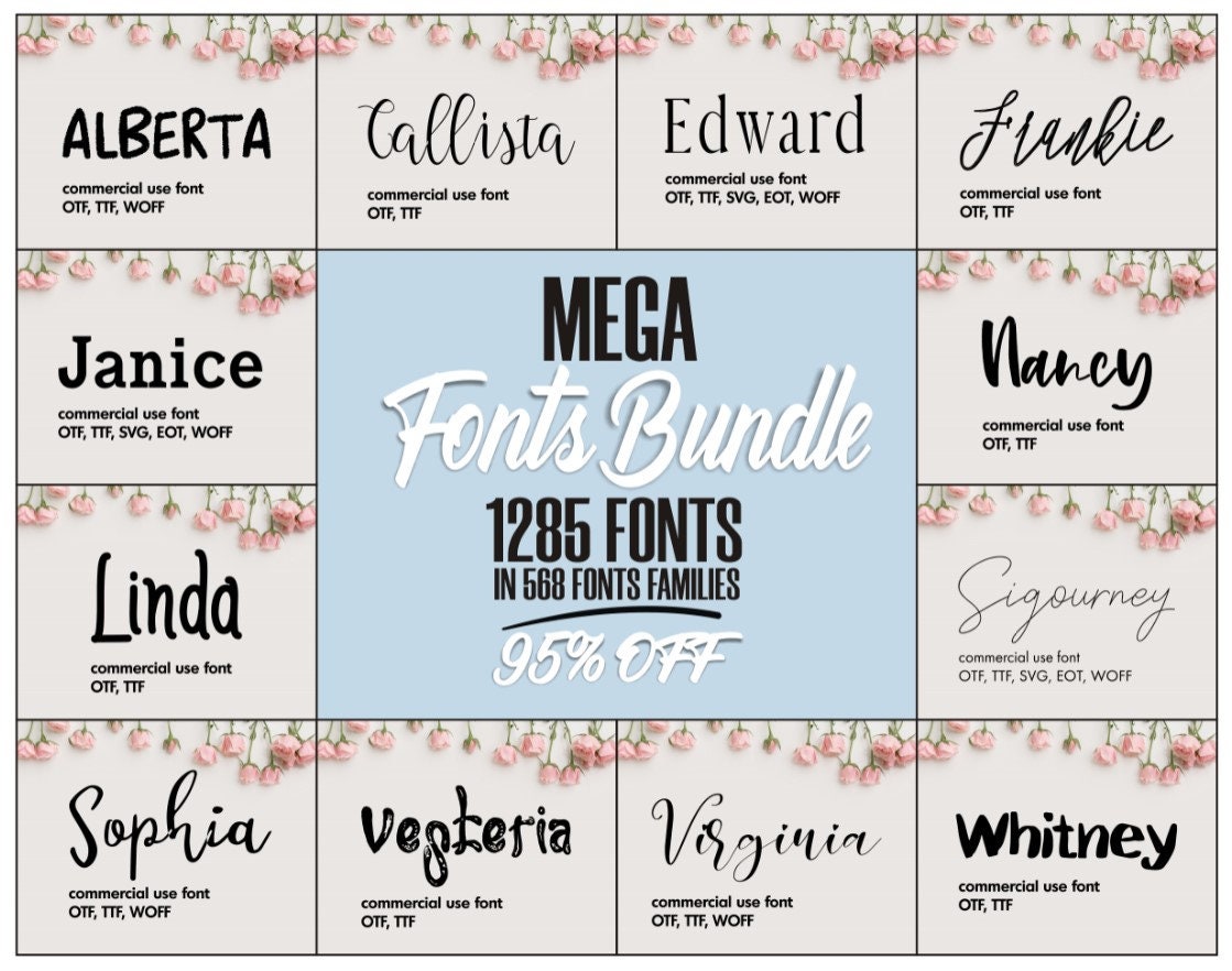 Download Mega fonts bundle script fonts pack serif fonts set sans | Etsy