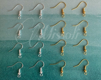 100X Jewelry Making Findings Silver Earring Fish Hook Ear Wire 19mm