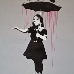 Nola (Girl with umbrella) - Banksy Spray Painting Technique