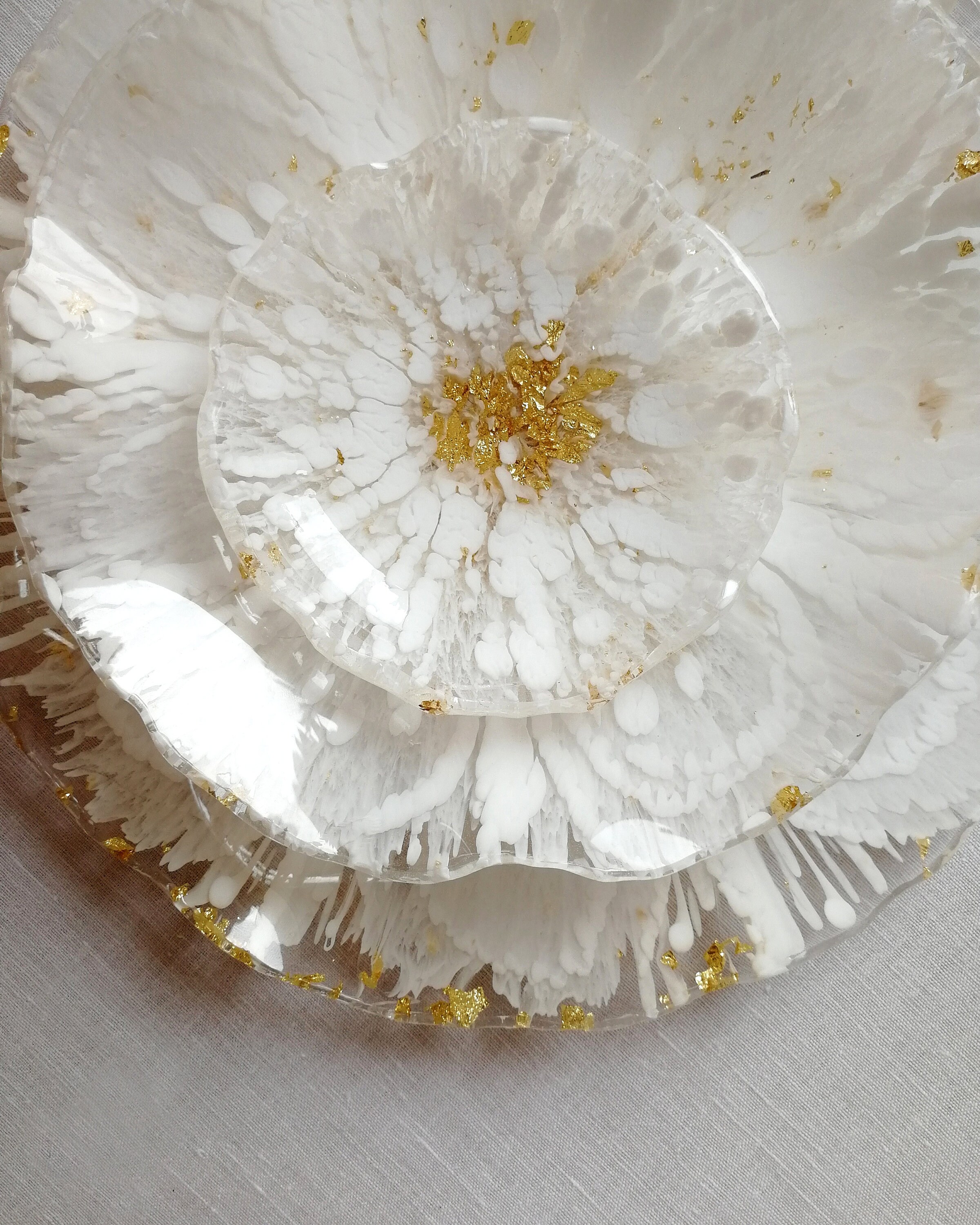 Set of serving platters Resin platter Glass platter Round Etsy