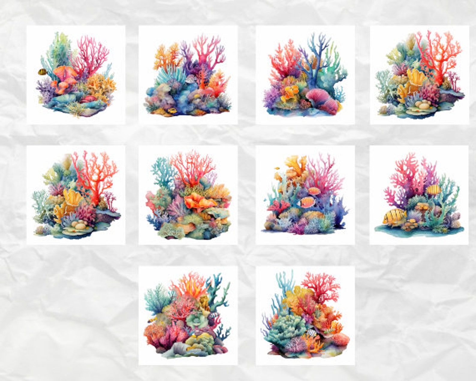 Coral Reef PNG Clip Art Under the Sea Animals Birthday Party - Etsy