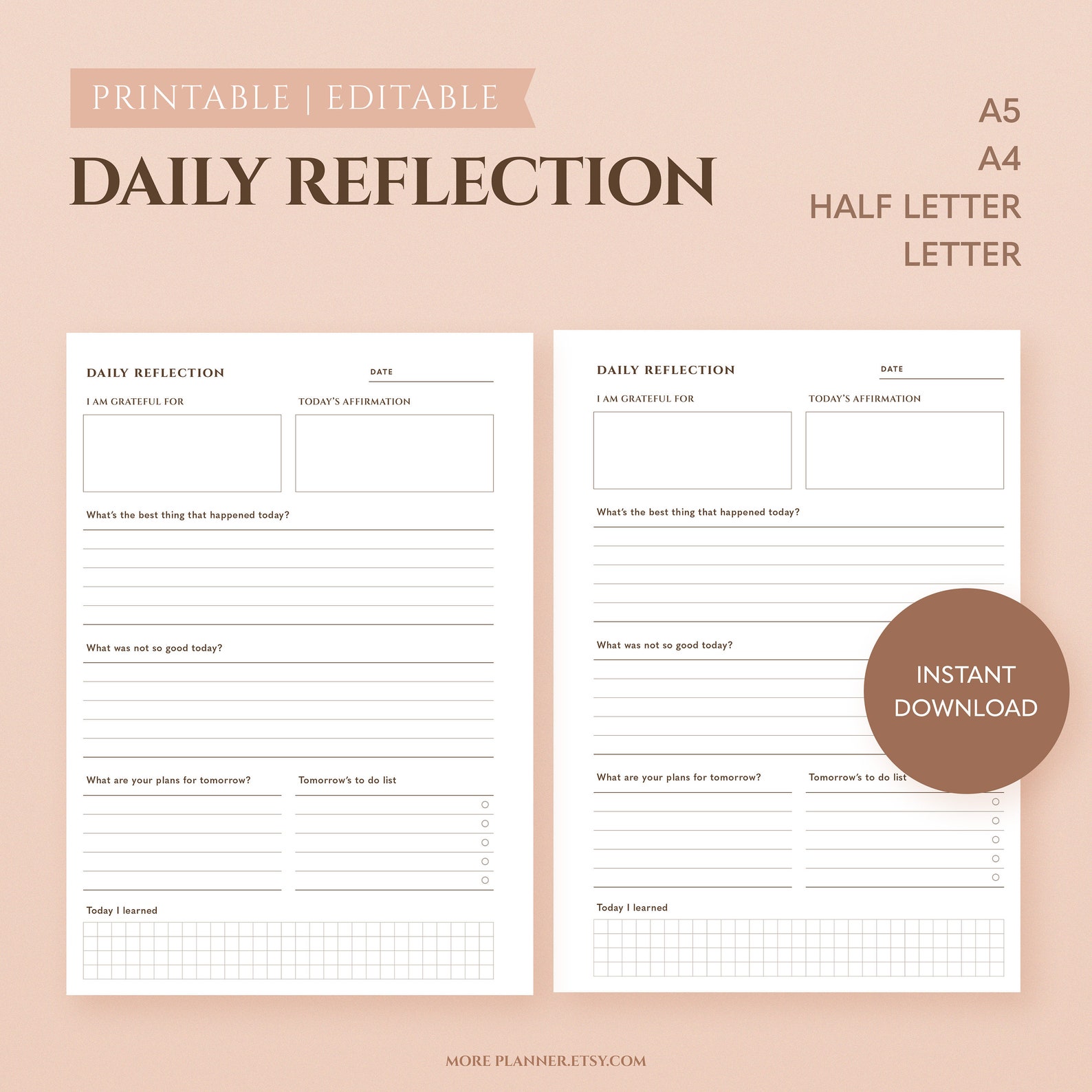 Printable Self Reflection Journal Template - Printable Templates
