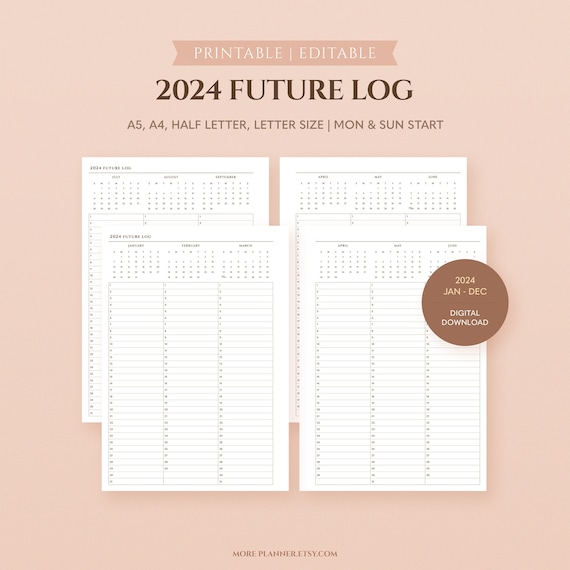 A5 Inserts 2024 Weekly Planner PDF Printable Refill, Weekly Agenda