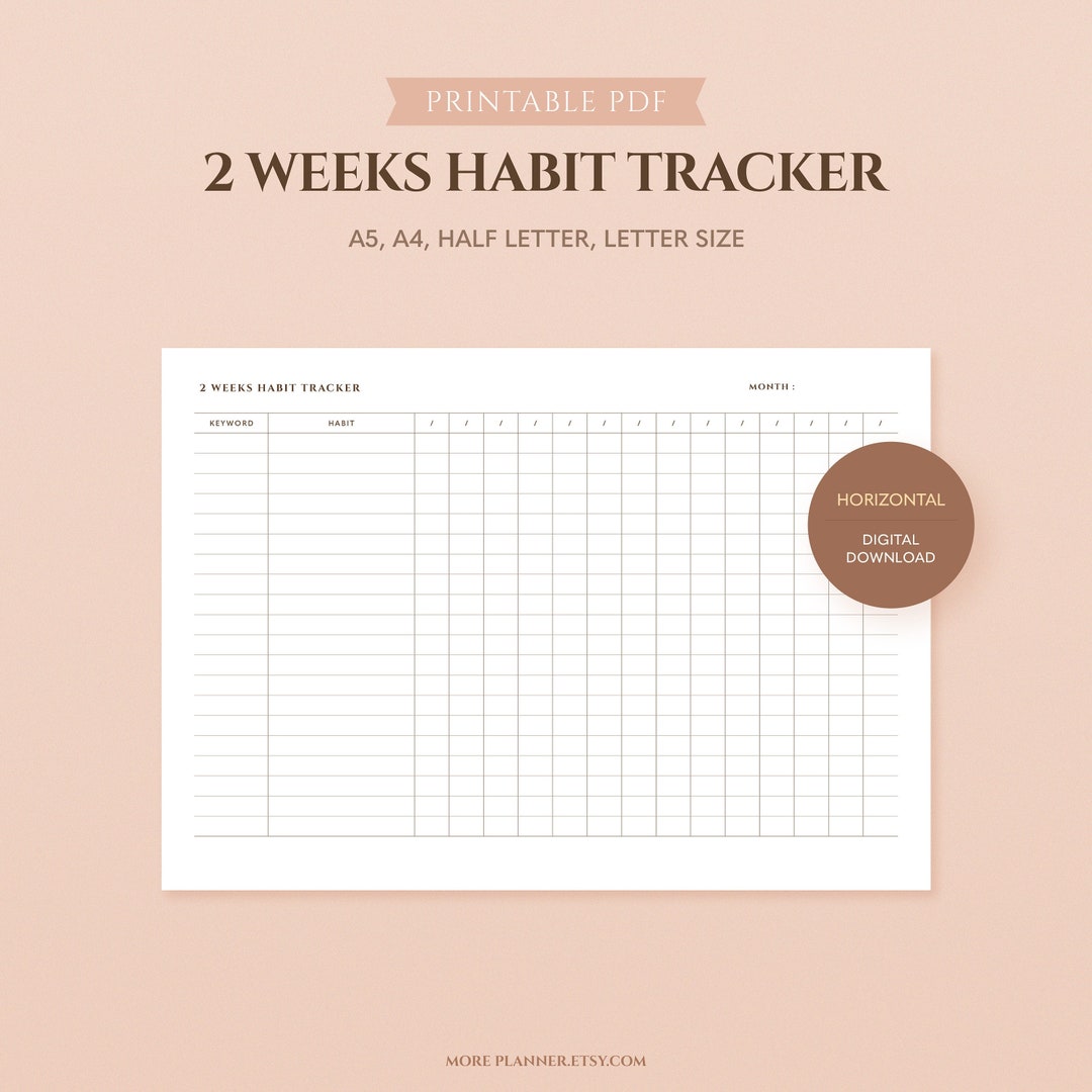 Buy 2 Weeks Habit Tracker Printable Planner Small Steps Daily Online in ...
