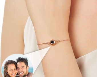 Personalized Photo Projection Bracelet - Custom Bracelet with Your Picture Inside - Photo Jewelry, Gifts for Mom Girlfriend Women Bestfriend