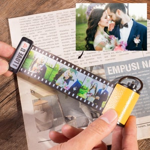 5-40 Photos Film Roll Keychain, Camera Film Roll Keyring, Custom Photo Keychain For Lover Friend Family, Memorial Anniversary Christmas Gift