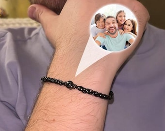 Personalized Photo Projection Bracelet, Custom Memorial Picture Bracelet, Birthday Christmas Gifts for Men Women Father Mother Husband Wife