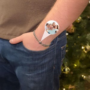 Personalized Picture Bracelet, Custom Photo Bracelet for Men Father Dad Gift, Birthday Anniversary Christmas Gift for Him Husband Boyfriend