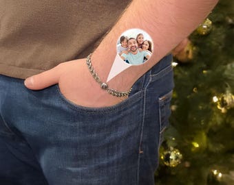 Personalized Photo Projection Bracelet: Stainless Steel Memory Keepsake