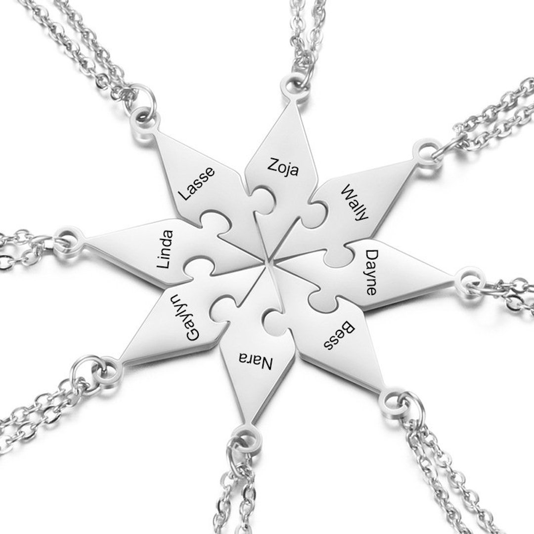 Personalized Name Star Puzzle Necklace, Best Friends Keychain BFF ...
