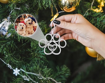 Personalised Christmas Baubles,Photo Projection Ornament,Christmas Tree Decorations,Dog Memorial Gifts Bauble Ornament,Gifts For Dog Lovers