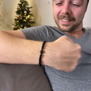 Pulsera personalizada con proyección de fotos para hombre, pulsera de cuentas personalizada, pulsera con imagen, regalo conmemorativo para él, regalo del Día del Padre para papá. imagen 3