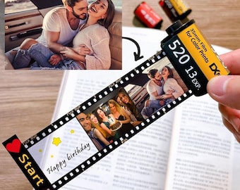 5-40 Personalized Photos Film Roll Keychain, Camera Film Roll Keyring For Lover Family Friends, Birthday Christmas Anniversary Memorial Gift
