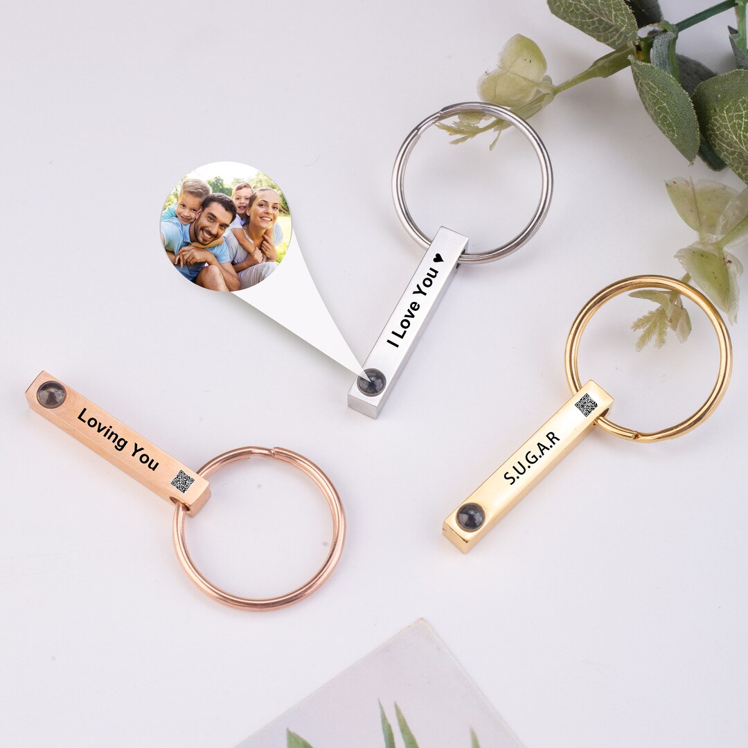 Photo Projection Keychain, Custom Picture Music Song Keychain, Memorial Keychain,photo Gift
