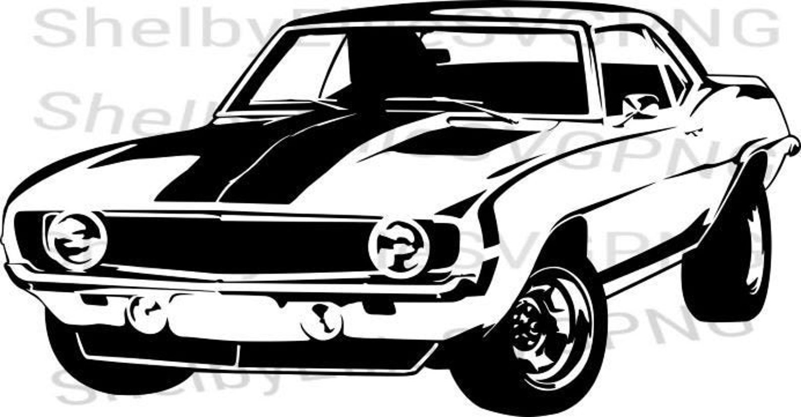 Full 1969 Chevy Camaro Silhouette Svg Png Digital File | Etsy