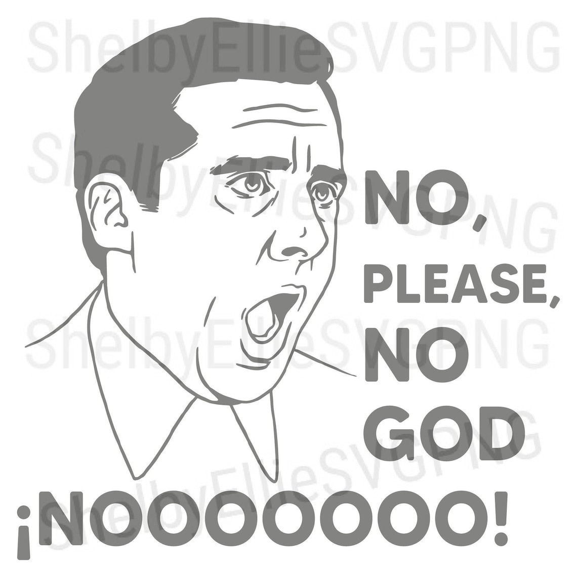 The office Michael Scott no please god no funny quote saying Etsy