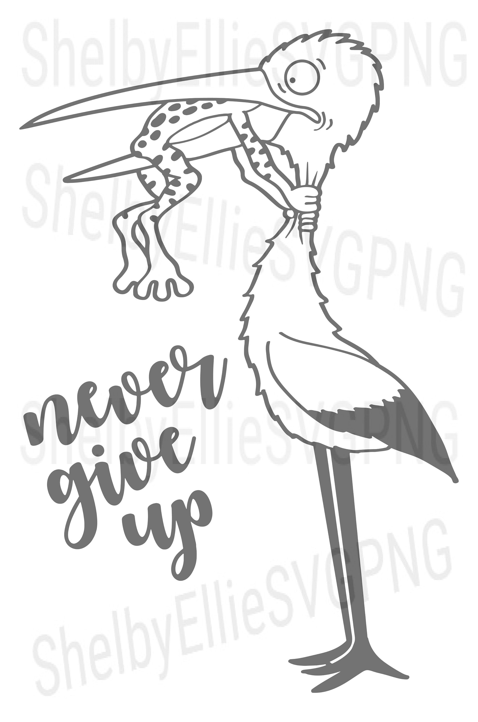 Never Give up Keep Fighting Stork Frog Inspriational | Etsy