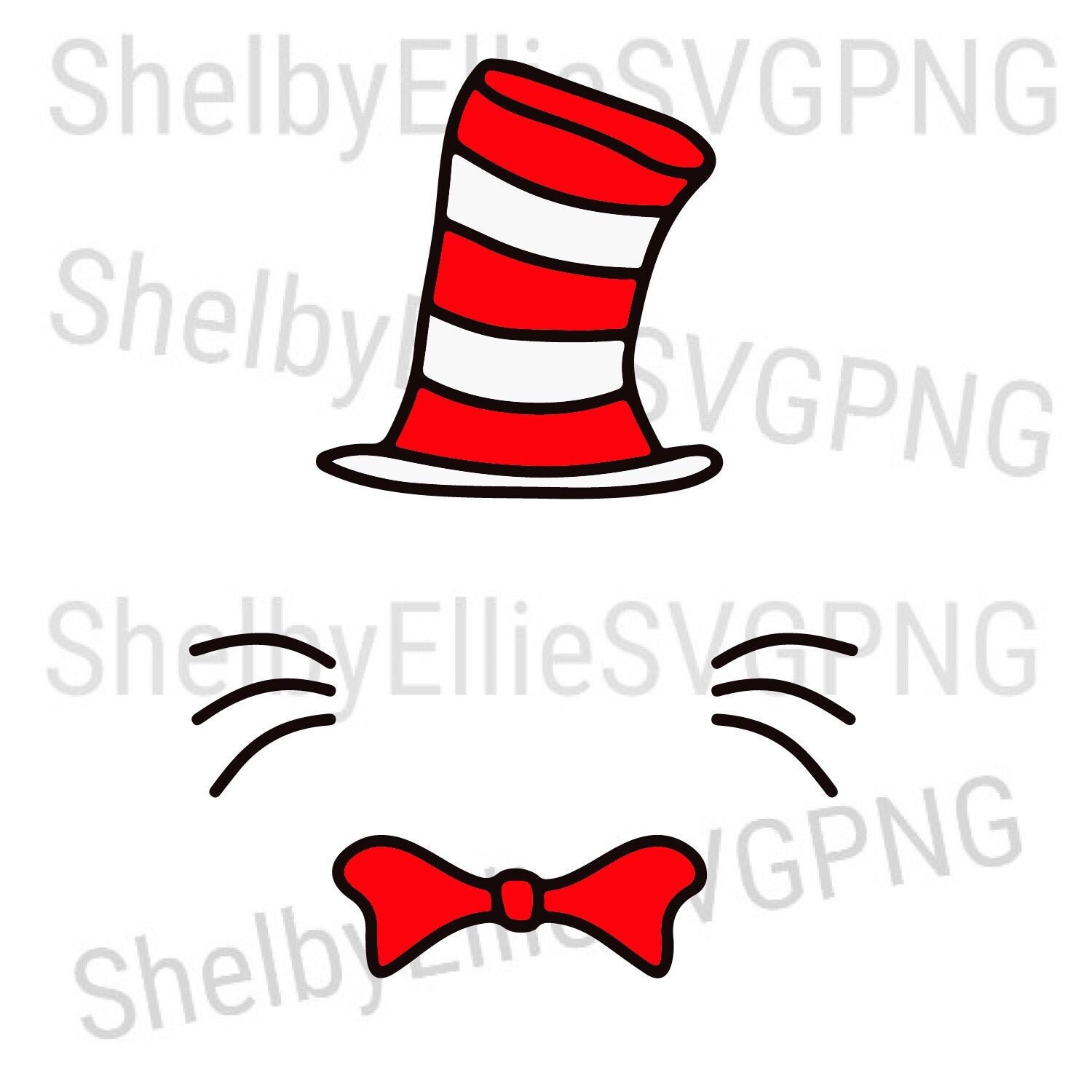 Dr seuss hat silhouette svg png digital file | Etsy