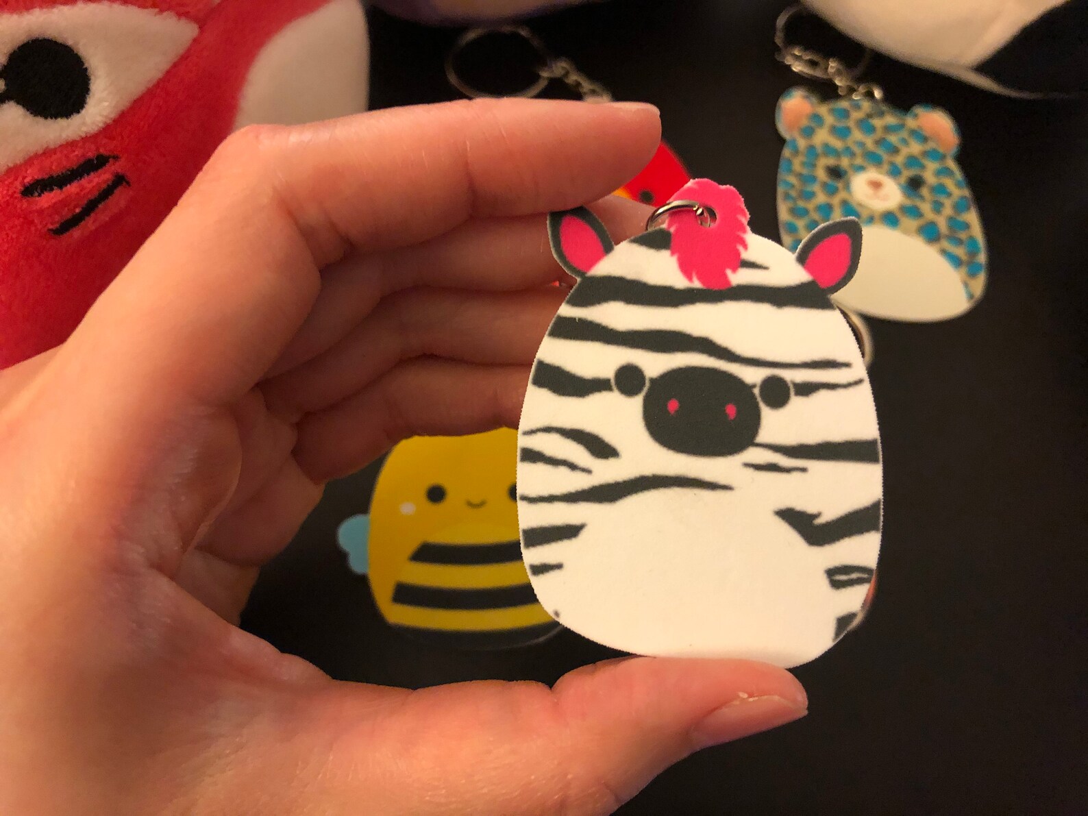 Squishmallow Keychain Bee Unicorn Parrot Zebra Leopard with | Etsy