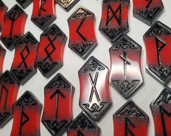 Elder Futhark Runes Divination Runic Norse Futhark Altar Tools Pagan viking runes bag included