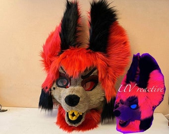 Tête de fursuit Alastor préfabriquée