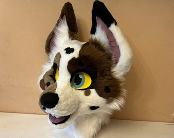 Premade spotted fox fursuit head