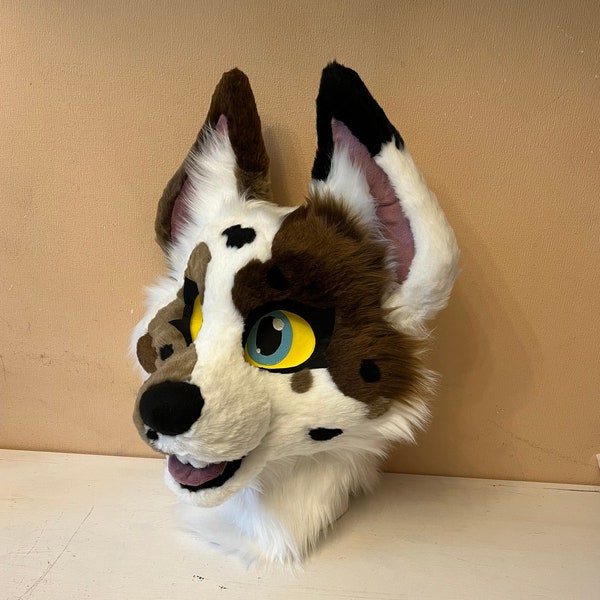 Premade spotted fox fursuit head