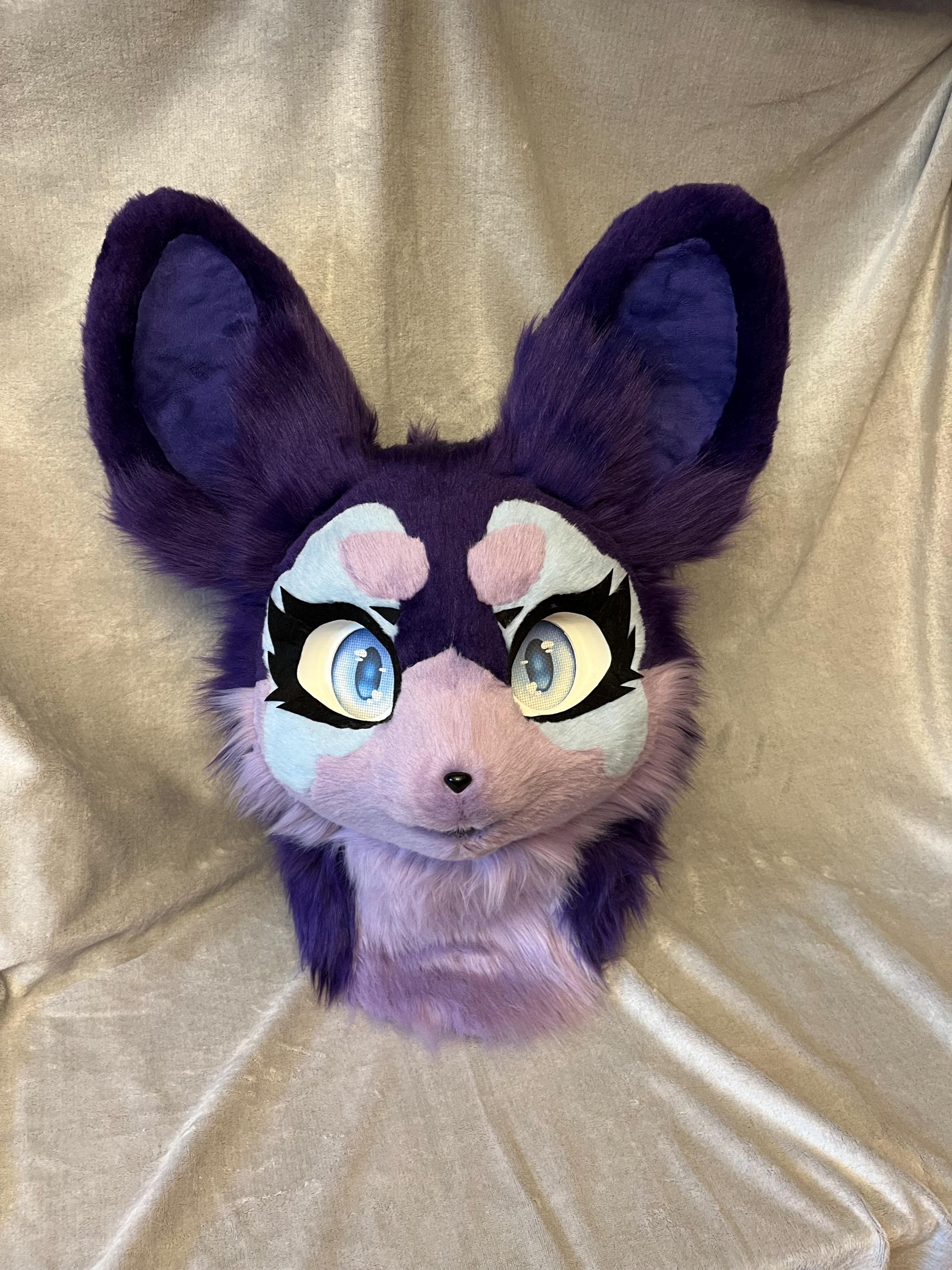 Premade purple kemono bunny fursuit head