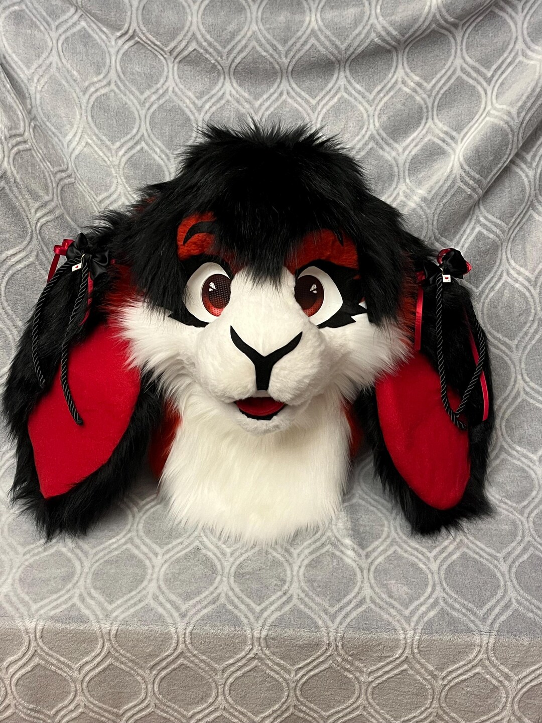 Premade Red & Black Bunny Fursuit Head - Etsy