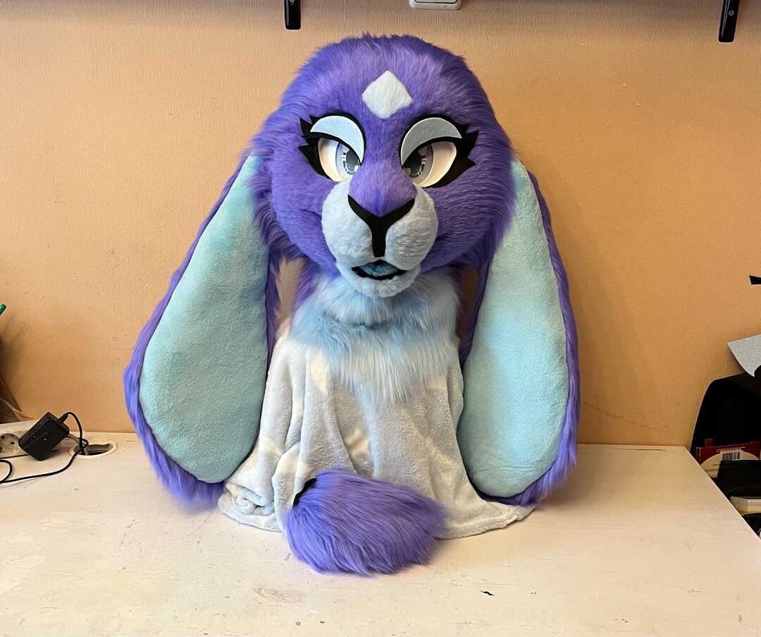 Premade Purple & Blue Bunny Fursuit Head and Tail - Etsy
