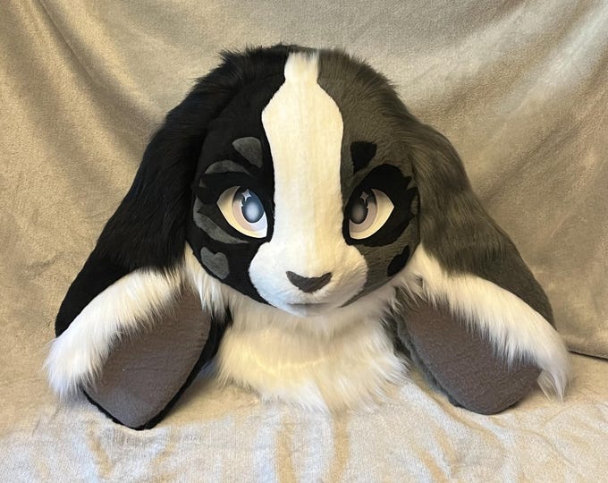 Premade Kemono Greyscale Bunny Fursuit Head - Etsy