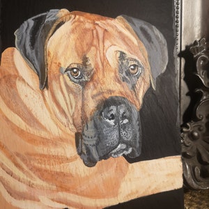 Pet portrait, handpainted, acrylics on slate, personalised
