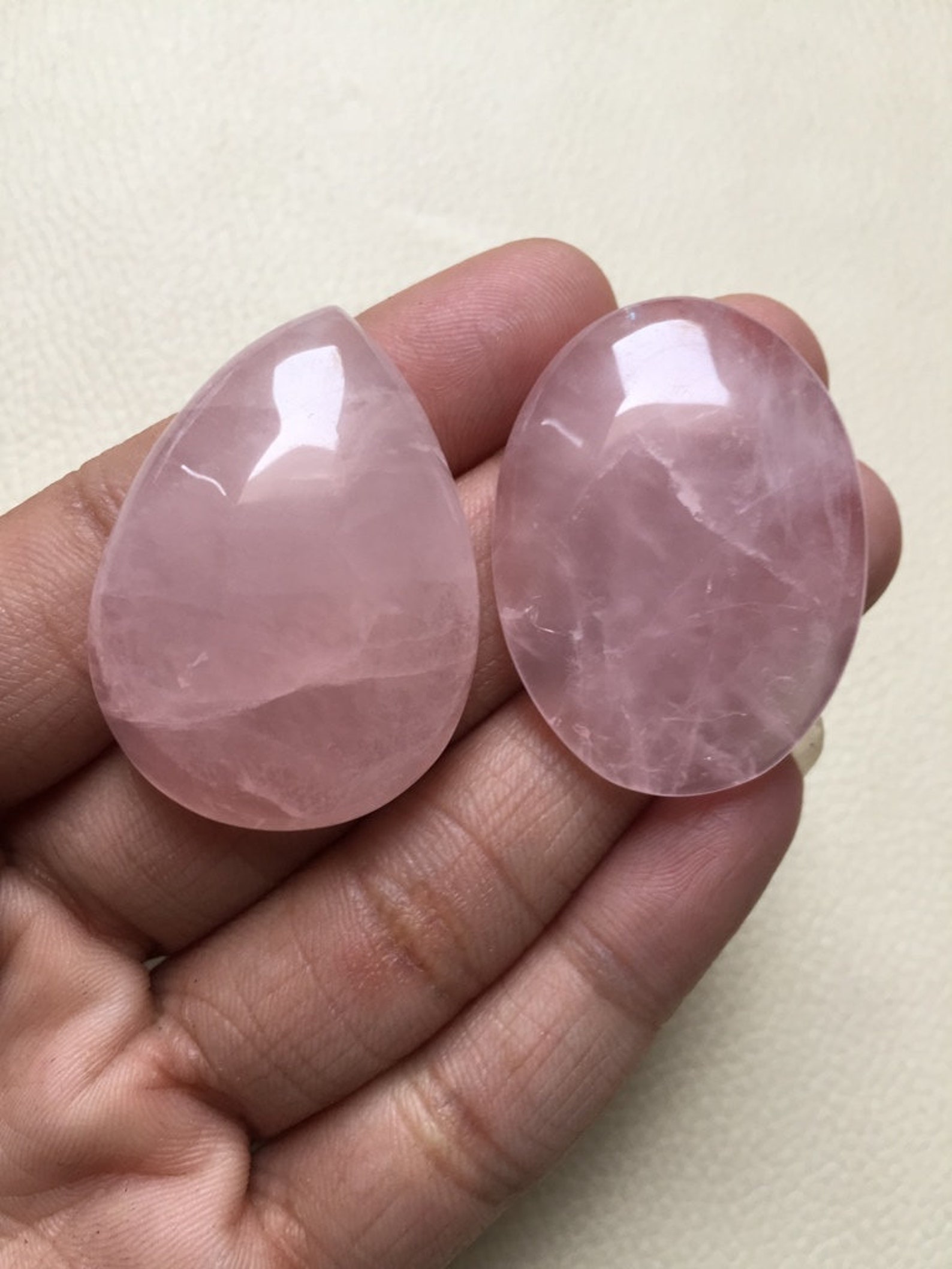 Rose Quartz Cabochon 2 Piece Size 3937 MM Approx SKU 4A 39 Etsy