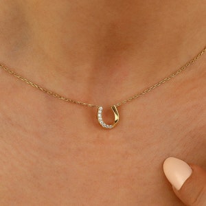 Horseshoe Necklace, 18k Gold Racehorse Necklace, Lucky Necklace, Horseshoe Lover Gift Necklace, Good Lucky Necklace