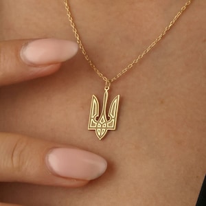Tryzub Collana con simbolo ucraino, Ciondolo tridente ucraino, Украинский трезубец из серебра &quot;Тризуб&quot;, Regalo di Natale