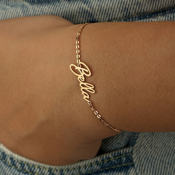 Personalized Name Bracelet,Name Bracelet for Newborn Baby,Thick Chain Name Bracelet,Christmas Gift,Custom Name Necklace,Personalized Jewelry